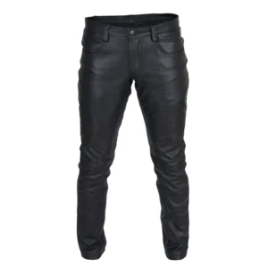 Men's Black Genuine Leather Pants