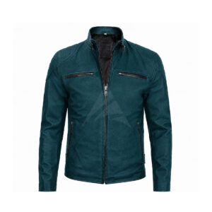 Blue Leather Jacket