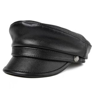 Black Leather Caps