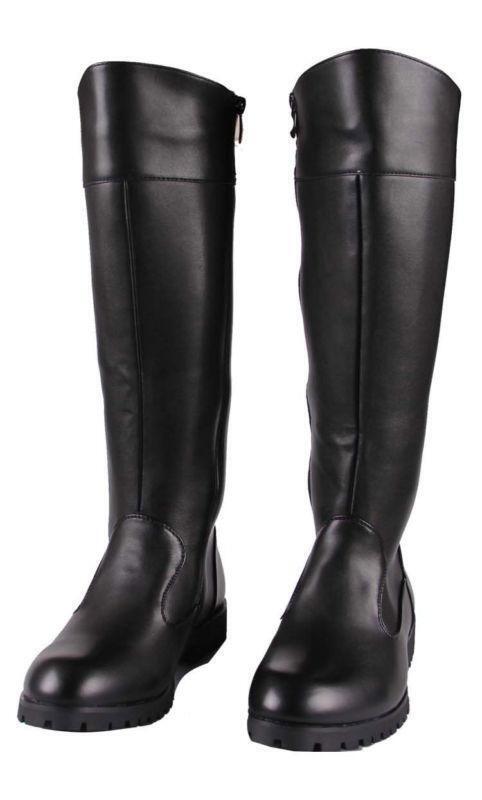 Leather Knee High Boots For Men