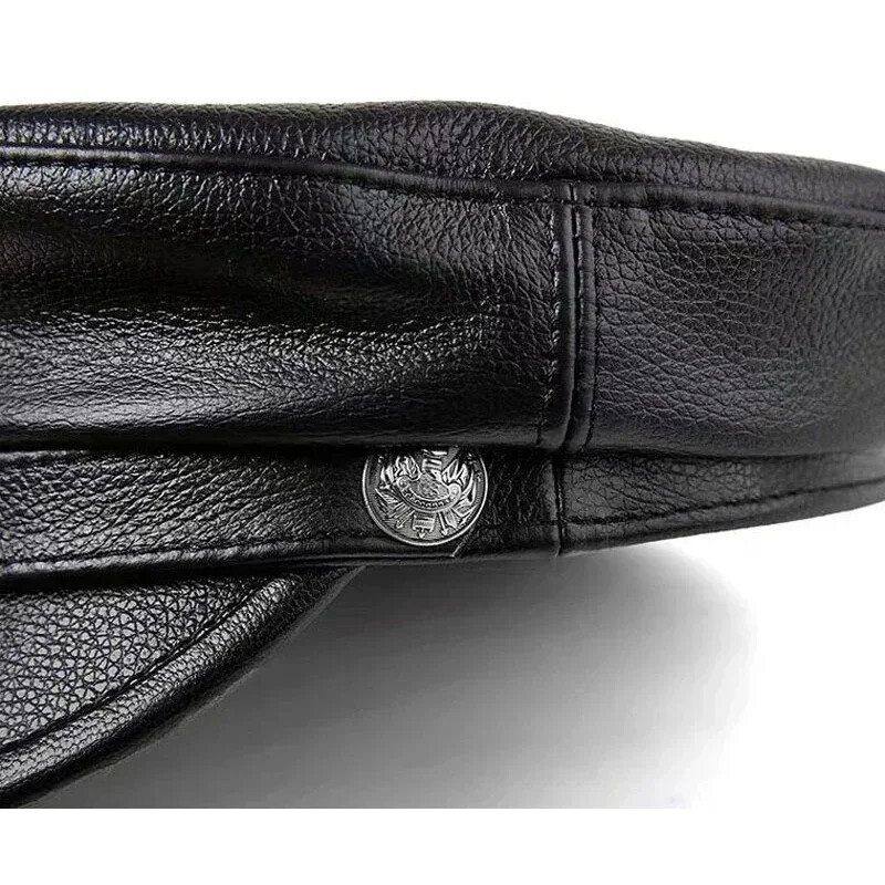 Black Leather Caps