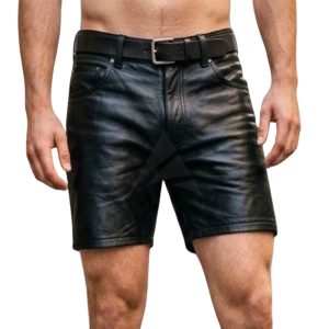 Black Leather Shorts for Men’s