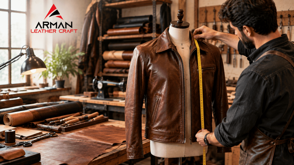 Custom made-to-measure leather jacket by Arman Leather