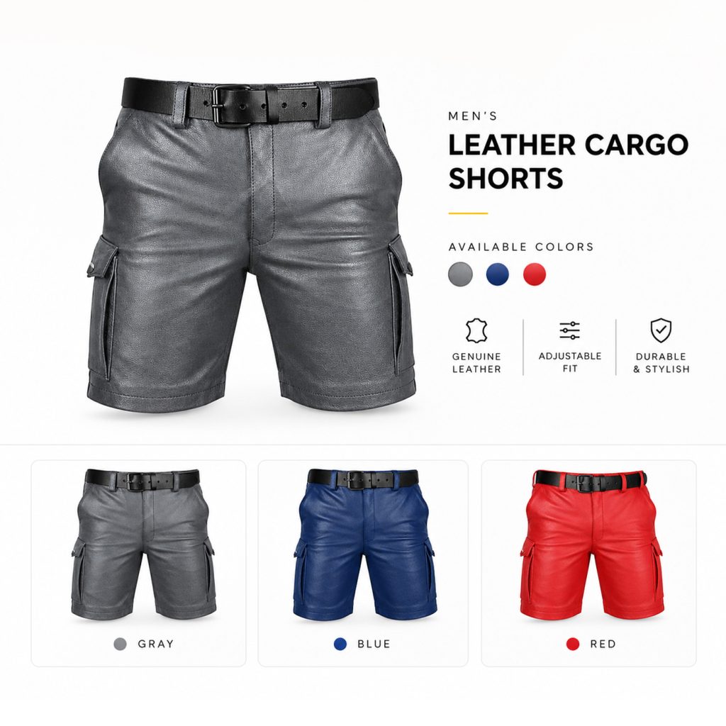 Leather Cargo Shorts