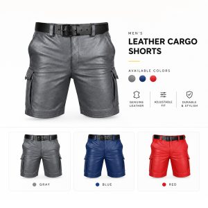 Leather Cargo Shorts