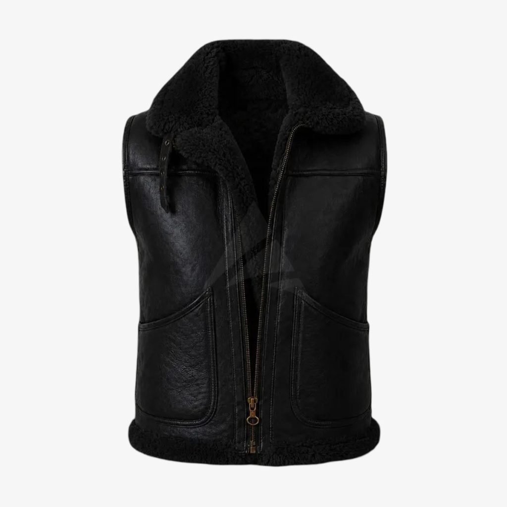 Shearling Leather Vest for Men